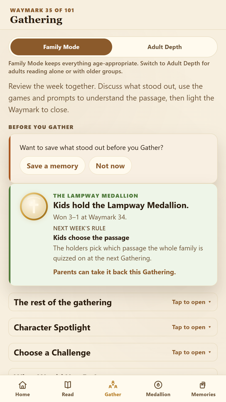 Lampway family gathering screen