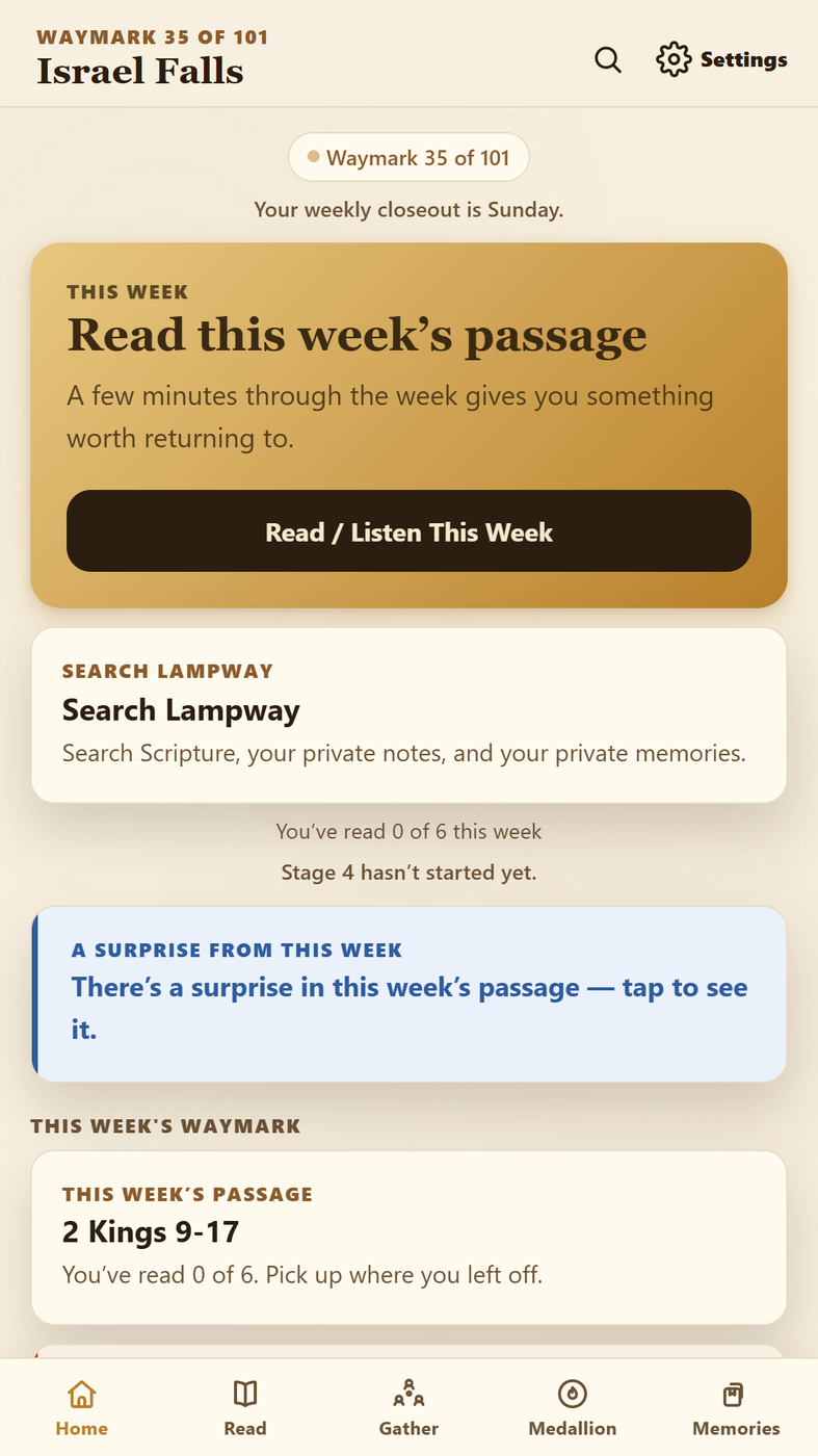 Lampway home screen